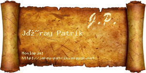 Járay Patrik névjegykártya